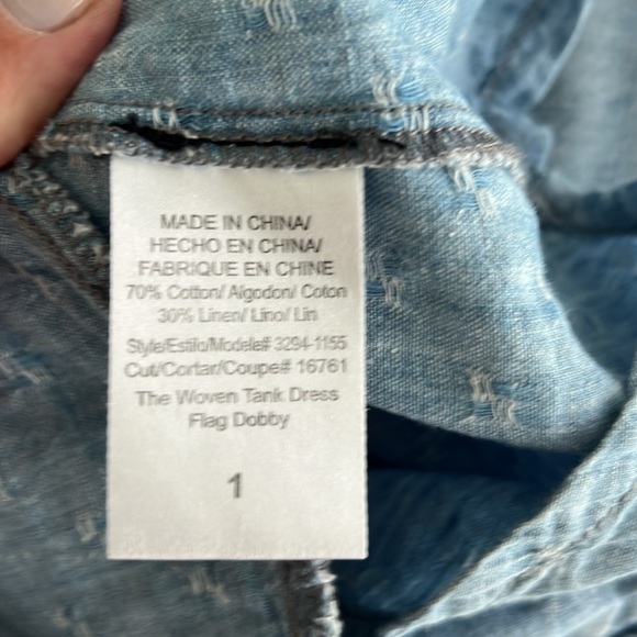 Current Elliott The Woven Tank Dress Flag Dobby, size 1 (small), chambray blue - Picture 5 of 5